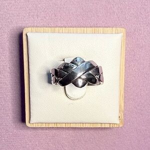 Sterling Silver Puzzle Ring Sz 5.25